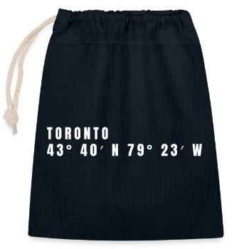 Toronto Kanada Koordinaten - Verschließbarer Geschenkbeutel aus Baumwolle (25x30cm) - Navy - Vorne