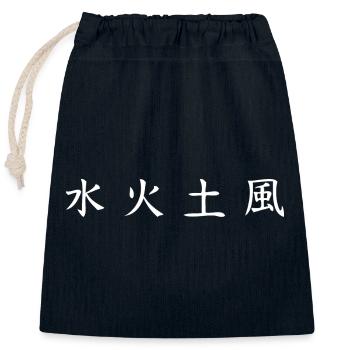 Chemise Elements : Eau, Feu, Terre, Vent - Sac cadeau en coton avec cordon (25 x 30 cm) - bleu marine - Devant