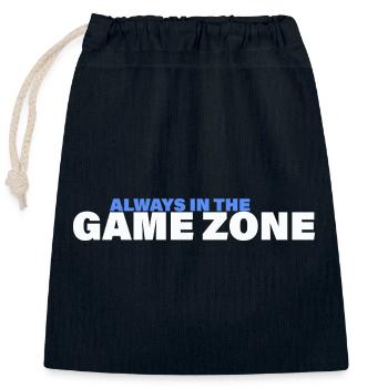 ZONE DE JEU - Sac cadeau en coton avec cordon (25 x 30 cm) - bleu marine - Devant
