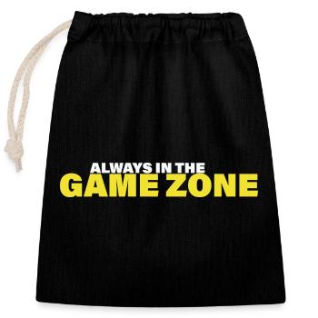 ZONE DE JEU - Sac cadeau en coton avec cordon (25 x 30 cm) - noir - Devant