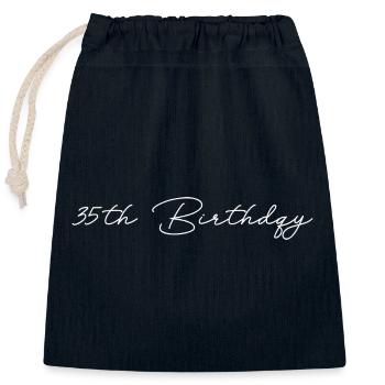 35th Birthday - Verschließbarer Geschenkbeutel aus Baumwolle (25x30cm) - Navy - Vorne