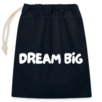 Dream big - Closable cotton gift bag (25x30cm) - navy - Front
