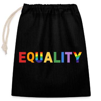 Equality - Closable cotton gift bag (25x30cm) - black - Front