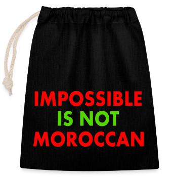Maroc - impossible is not moroccan - Sac cadeau en coton avec cordon (25 x 30 cm) - noir - Devant