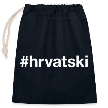 HRVATSKI Croatie Croatie - Sac cadeau en coton avec cordon (25 x 30 cm) - bleu marine - Devant