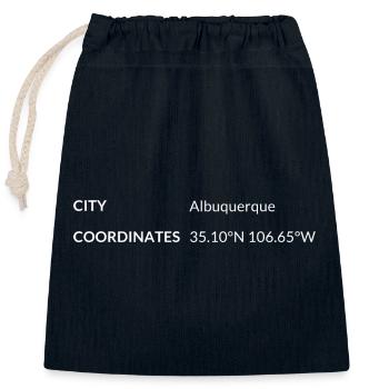 Albuquerque New Mexico USA Koordinaten - Verschließbarer Geschenkbeutel aus Baumwolle (25x30cm) - Navy - Vorne