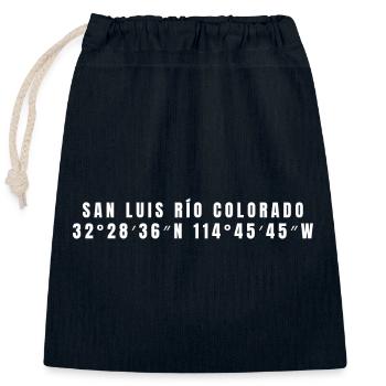 San Luis Río Colorado Mexiko Koordinaten - Verschließbarer Geschenkbeutel aus Baumwolle (25x30cm) - Navy - Vorne