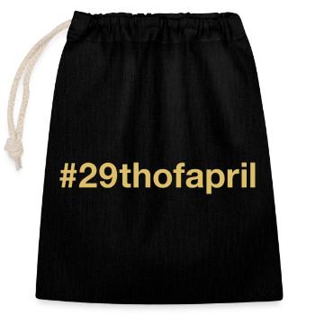 born on April 29 Birthday birthday - Closable cotton gift bag (25x30cm) - black - Front