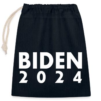 Biden 2024 - Closable cotton gift bag (25x30cm) - navy - Front