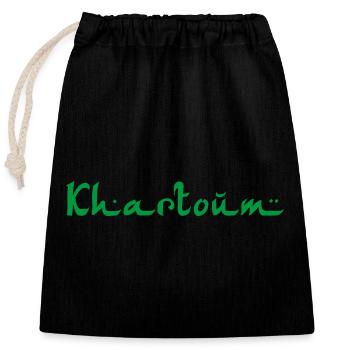 Khartoum Sudan - Closable cotton gift bag (25x30cm) - black - Front