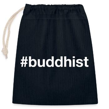 Bouddhisme bouddhiste Bouddhisme - Sac cadeau en coton avec cordon (25 x 30 cm) - bleu marine - Devant