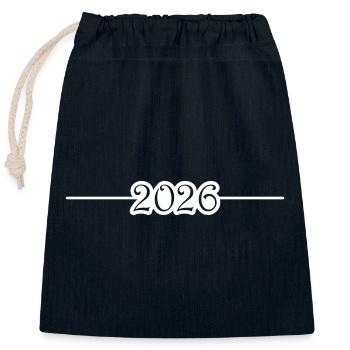 2026 Line - Closable cotton gift bag (25x30cm) - navy - Front