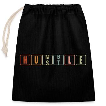 Humble Hustle Entrepreneur Homme d’affaires Businesswo - Sac cadeau en coton avec cordon (25 x 30 cm) - noir - Devant