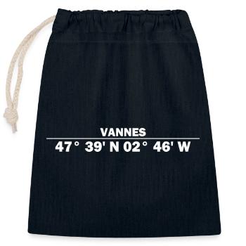 Coordonnées de Vannes - Sac cadeau en coton avec cordon (25 x 30 cm) - bleu marine - Devant