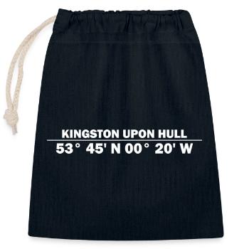 Kingston upon Hull coordinates - Closable cotton gift bag (25x30cm) - navy - Front