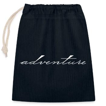 Adventure White - Closable cotton gift bag (25x30cm) - navy - Front