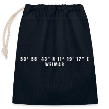 Coordonnées Weimar Thuringe - Sac cadeau en coton avec cordon (25 x 30 cm) - bleu marine - Devant