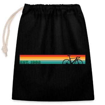 1982 44th Birthday - Closable cotton gift bag (25x30cm) - black - Front