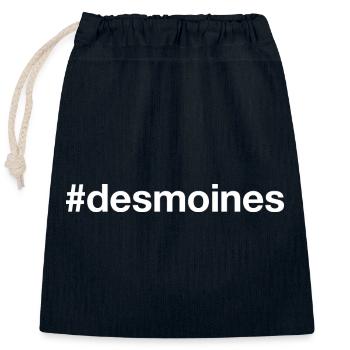 DES MOINES - Closable cotton gift bag (25x30cm) - navy - Front