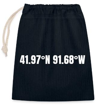 Cedar Rapids, Iowa, USA Coordinates - Closable cotton gift bag (25x30cm) - navy - Front