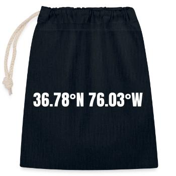 Virginia Beach, Virginia USA Coordinates - Closable cotton gift bag (25x30cm) - navy - Front