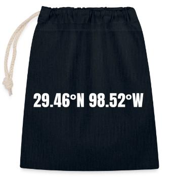 San Antonio, Texas, United States Coordinates - Closable cotton gift bag (25x30cm) - navy - Front