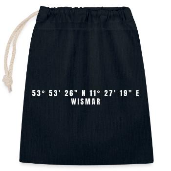 Coordonnées Wismar Mecklembourg-Poméranie occidentale - Sac cadeau en coton avec cordon (25 x 30 cm) - bleu marine - Devant