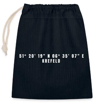 Coordonnées de Krefeld Rhénanie-du-Nord-Westphalie - Sac cadeau en coton avec cordon (25 x 30 cm) - bleu marine - Devant