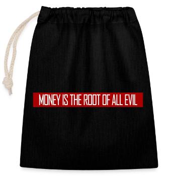 Money Root Evil Capitalism Greed Finance Rich - Closable cotton gift bag (25x30cm) - black - Front