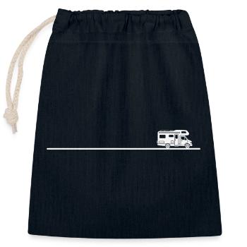 Chemise de camping pour campeurs réels - Sac cadeau en coton avec cordon (25 x 30 cm) - bleu marine - Devant