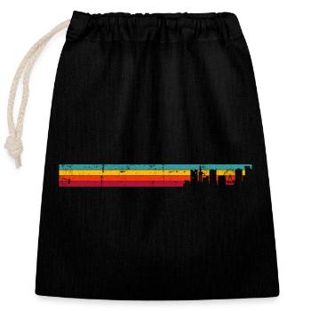Birmingham skyline retro - Closable cotton gift bag (25x30cm) - black - Front