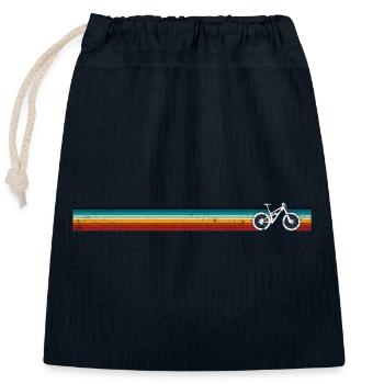 Retro Bicycle Stripe Palette - Closable cotton gift bag (25x30cm) - navy - Front