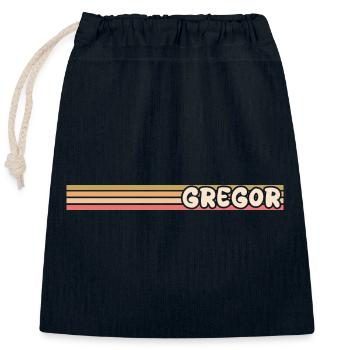 Name Gregor - Closable cotton gift bag (25x30cm) - navy - Front