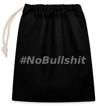HASHTAG NO BULLSHIT #NoBullshit # No Bullshit - Verschließbarer Geschenkbeutel aus Baumwolle (25x30cm) - Schwarz - Vorne