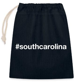 South Carolina Hashtag - Verschließbarer Geschenkbeutel aus Baumwolle (25x30cm) - Navy - Vorne