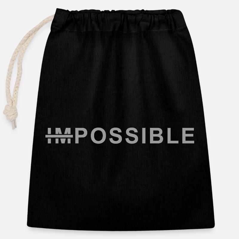 Chemise Impossible – Conception de nerd motivant - Sac cadeau en coton avec cordon (25 x 30 cm) - noir
