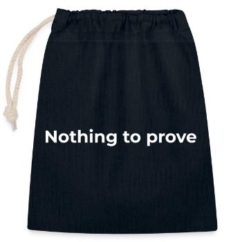Citation de la liberté | Rien à prouver - White - Sac cadeau en coton avec cordon (25 x 30 cm) - bleu marine - Devant
