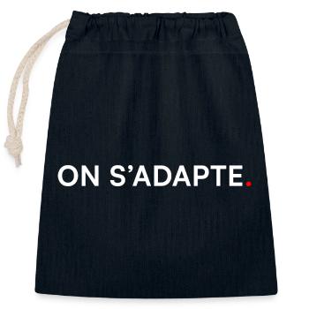 WE ADAPT. Design Minimal Motivation - Closable cotton gift bag (25x30cm) - navy - Front