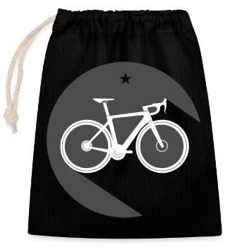 Road Bike Logo Bicycle Gravel Tour Symbol icon - Closable cotton gift bag (25x30cm) - black - Front