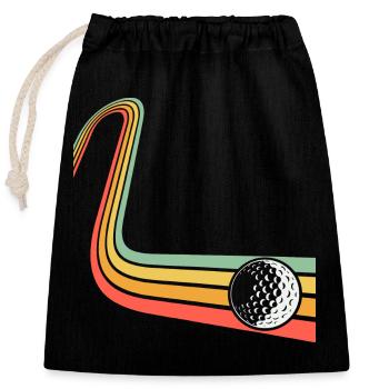 Golf - Sac cadeau en coton avec cordon (25 x 30 cm) - noir - Devant