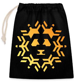 Panda Icon Sun Star Pattern Colors Icon - Closable cotton gift bag (25x30cm) - black - Front