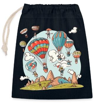 Ballon Doodle - Verschließbarer Geschenkbeutel aus Baumwolle (25x30cm) - Navy - Vorne