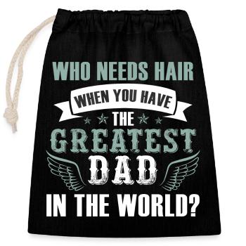 Le meilleur papa - Sac cadeau en coton avec cordon (25 x 30 cm) - noir - Devant