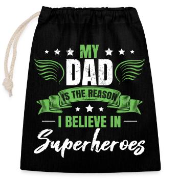 Cadeau de son fils papa - Sac cadeau en coton avec cordon (25 x 30 cm) - noir - Devant