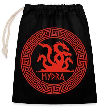 Rotes Hydra-Symbol - Verschließbarer Geschenkbeutel aus Baumwolle (25x30cm) - Schwarz - Vorne