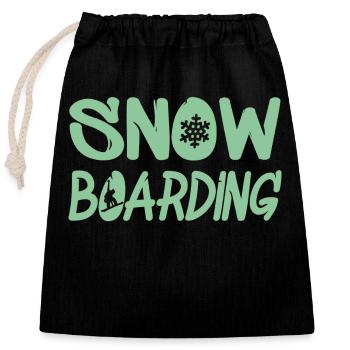 snowboarding schneeflocke - Verschließbarer Geschenkbeutel aus Baumwolle (25x30cm) - Schwarz - Vorne
