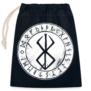 Berserker Rune, nordische Mythologie, Wikinger - Verschließbarer Geschenkbeutel aus Baumwolle (25x30cm) - Navy - Vorne