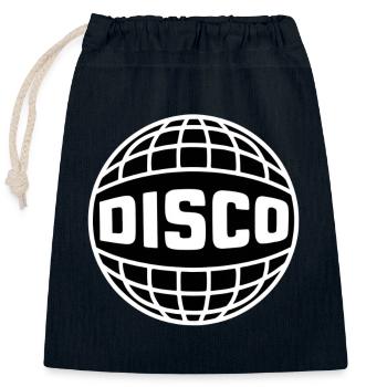 Boule DISCO - Sac cadeau en coton avec cordon (25 x 30 cm) - bleu marine - Devant