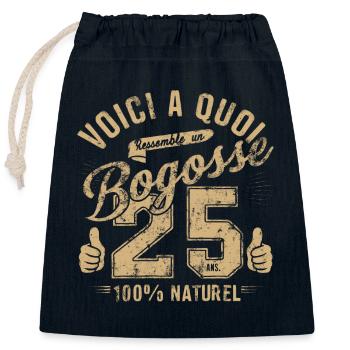 25 Year Old Bogosse - Closable cotton gift bag (25x30cm) - navy - Front