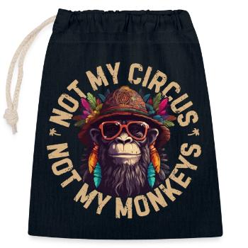 Not my circus, not my monkeys - Sac cadeau en coton avec cordon (25 x 30 cm) - bleu marine - Devant